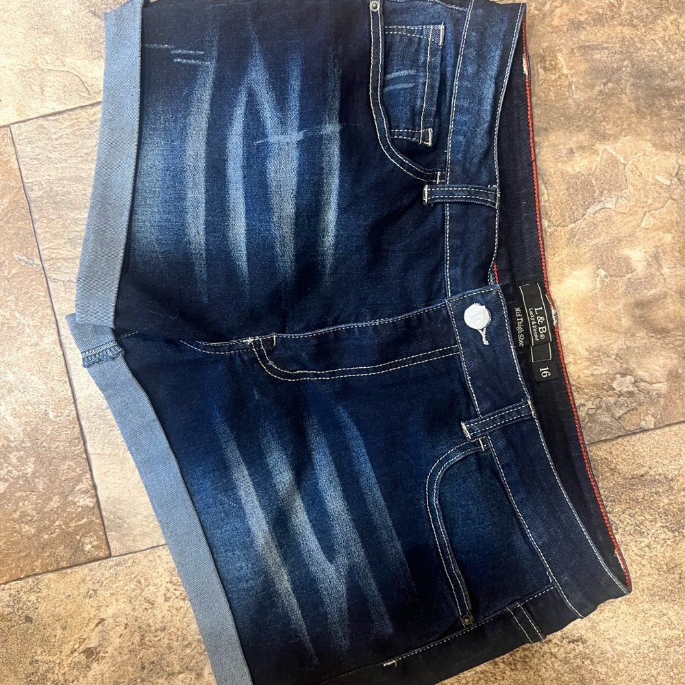 Lucky & Blessed Dark Wash Denim Shorts